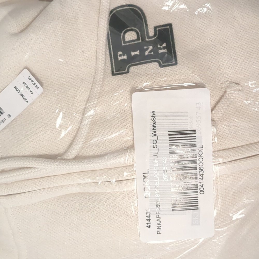 New Victoria secretCotton Fleece Full-Zip Hoodie XL - Picture 5 of 6